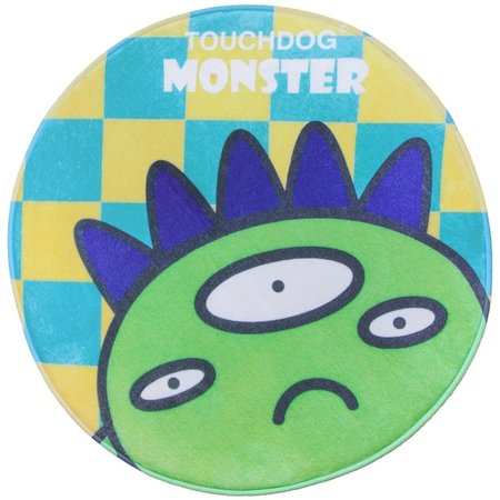 TOUCHDOG Cartoon Alien Monster Rounded Cat & Dog Mat Green Monster One Size PB101